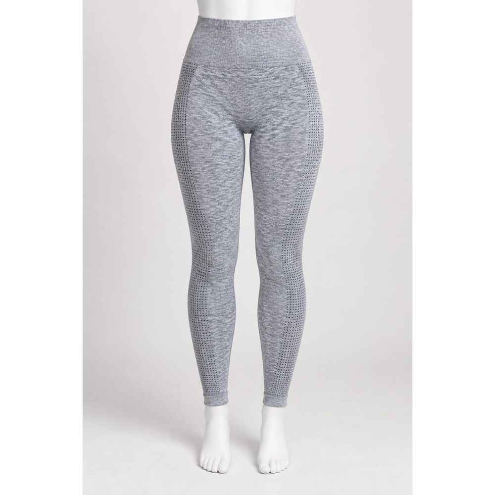 Women’s Gray Seamless High Waist Leggings Textured Mesh Workout Athletic M
